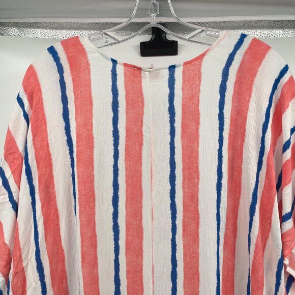 Jess Lea Womens Striped Open Front Kimono Top Lightweight Size Medium - Picture 6 of 9